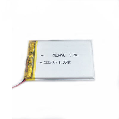 Densità di alta energia 303450 Li Polymer Battery 500mah per l'azionamento del registratore