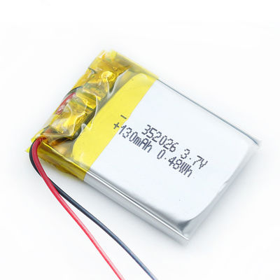 batteria elettrica dell'orologio dello SGS del CE della batteria del polimero di 130mAh 352026 Lipo