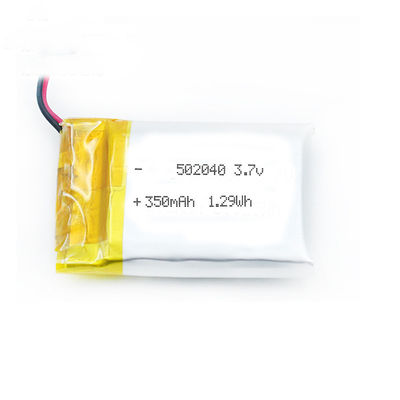 batteria 502040 350mah del polimero di Lipo degli elettrodomestici 8.5g
