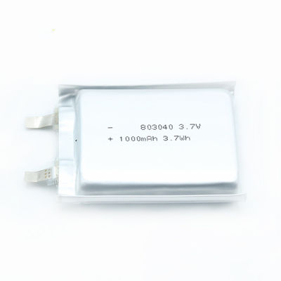 Batteria medica della batteria al litio 3.7v 1000mah Lipo di IEC62133 8.0*30*43mm