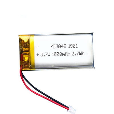 MSDS 703049 1000mah Li Ion Nmc Battery Long Cyclelife 7.0mm spessi